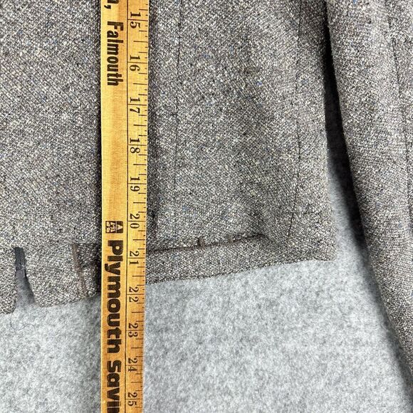 St John Sweater Wool Blend Cardigan Womens 8 Taupe Fleck Full Zip Beaded Blazer - Picture 14 of 16